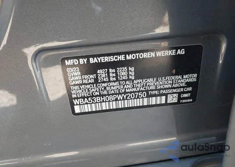 2023 BMW 530 I from USA, damaged, VIN WBA53BH08PWY20750